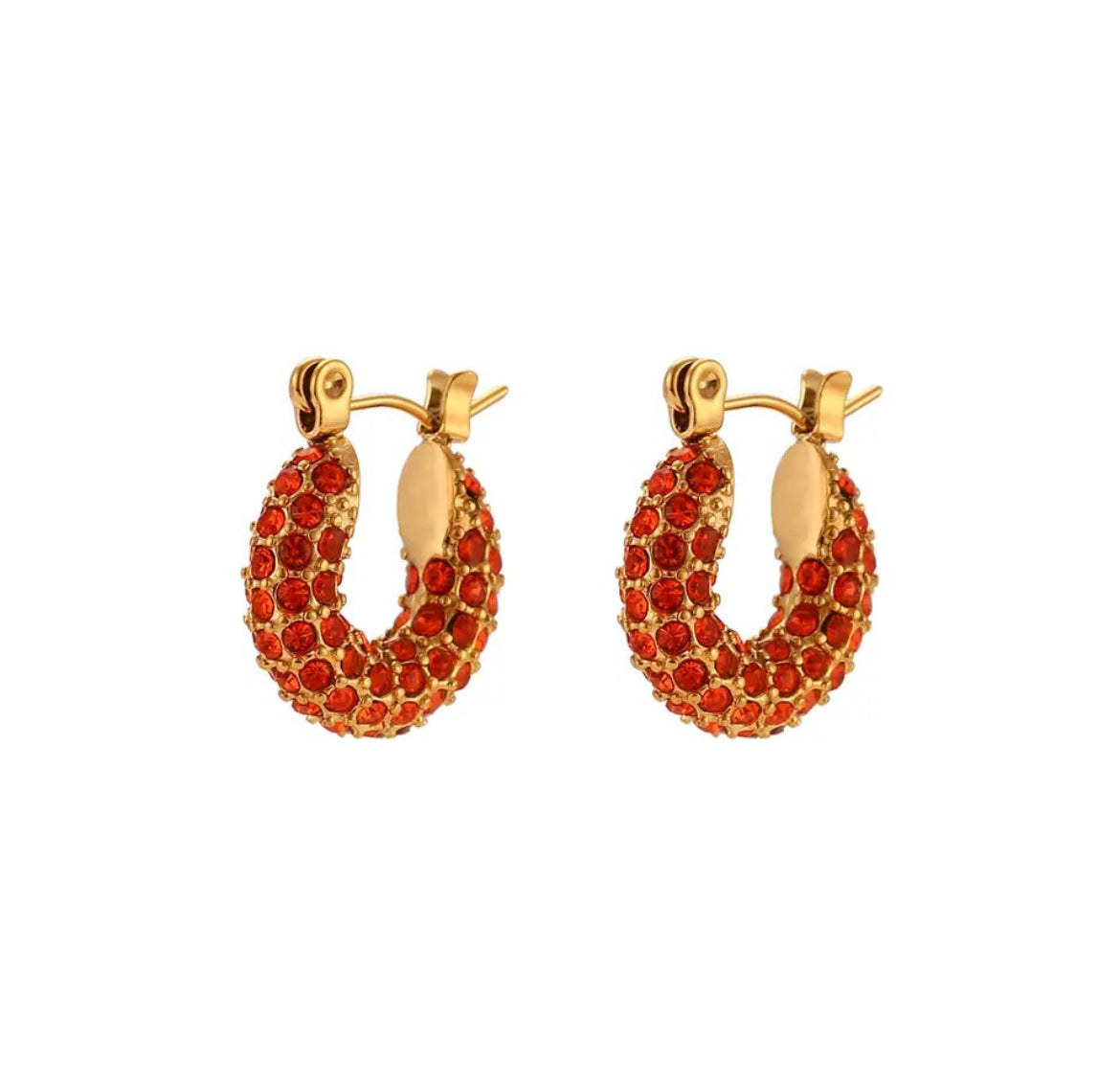 Mini Orange hoop earrings