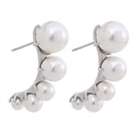 Pearl Earrings silver