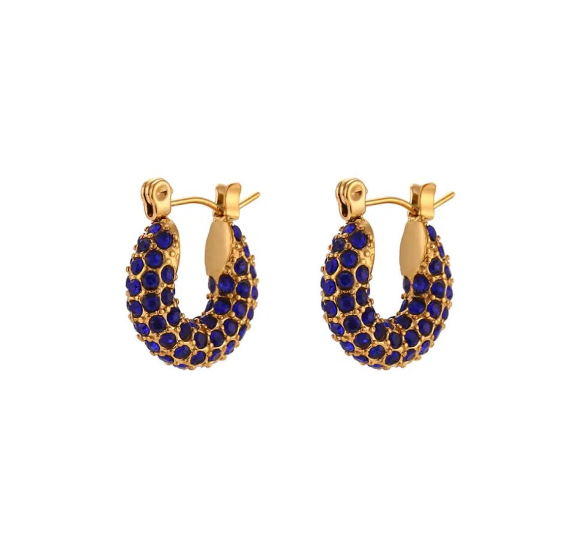 Mini blue hoops earrings