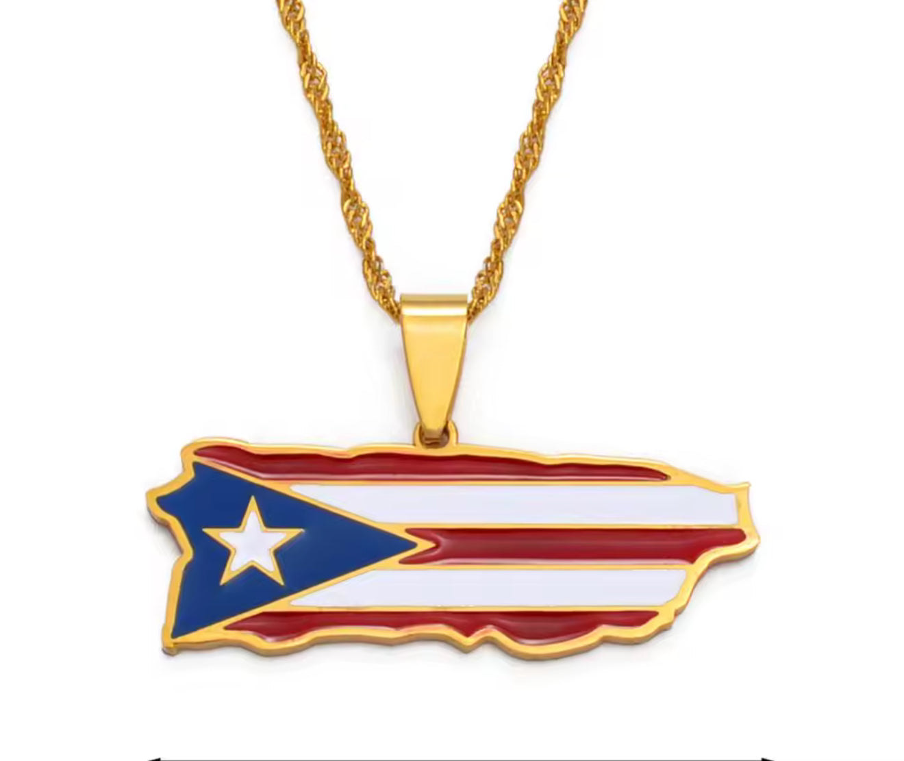 Puerto Rico Flag Necklace