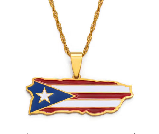 Puerto Rico Flag Necklace