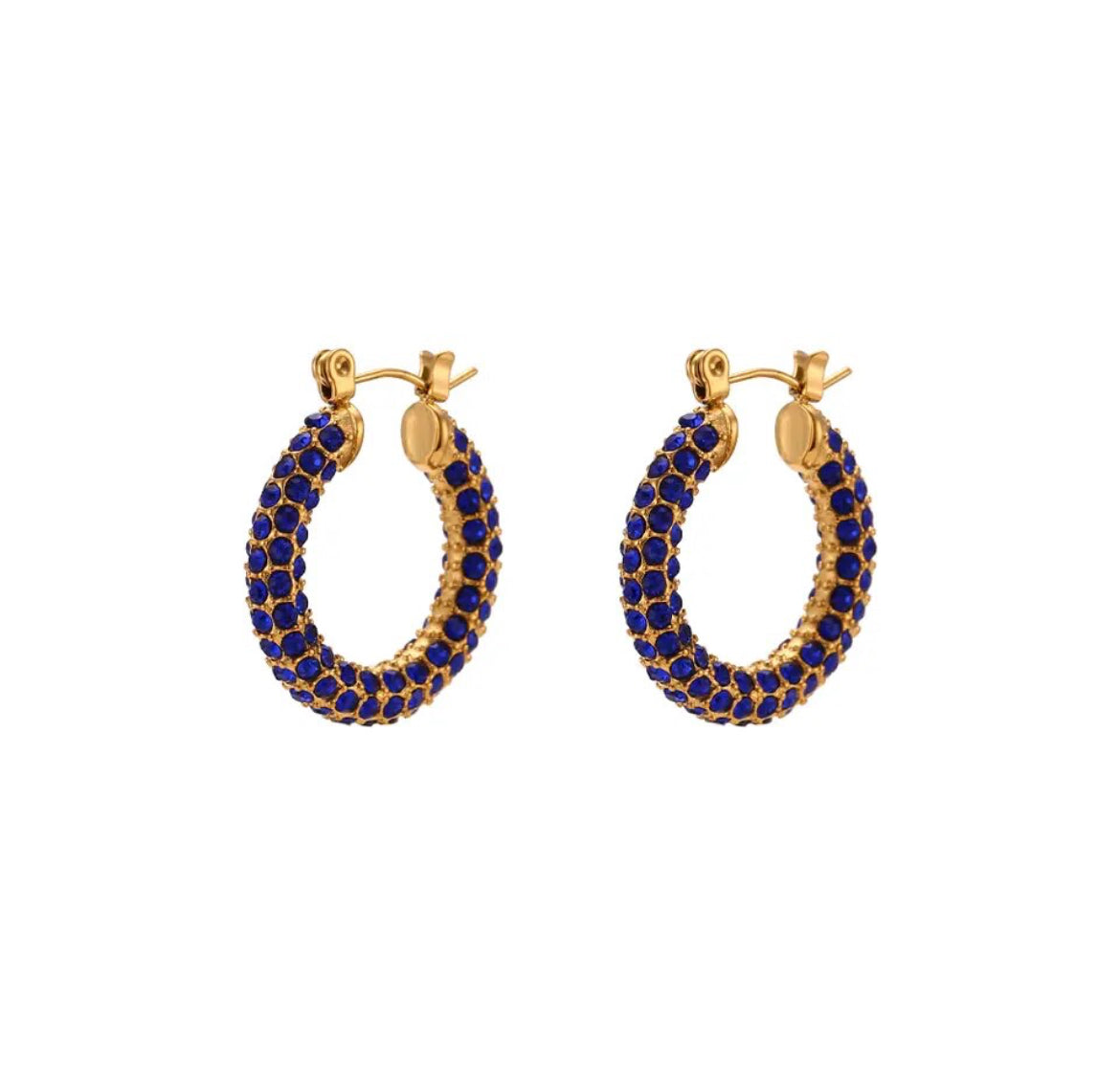 Blue hoop earrings