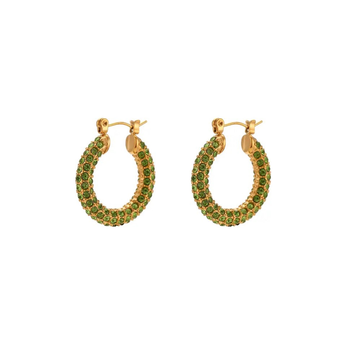 Green light Hoop Earrings