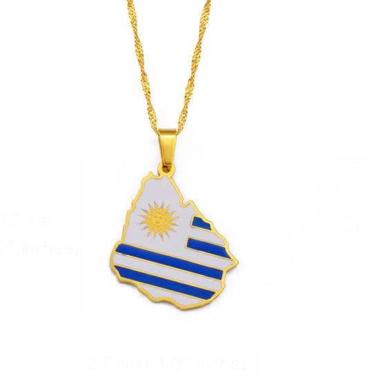 “Uruguay” Map Necklace